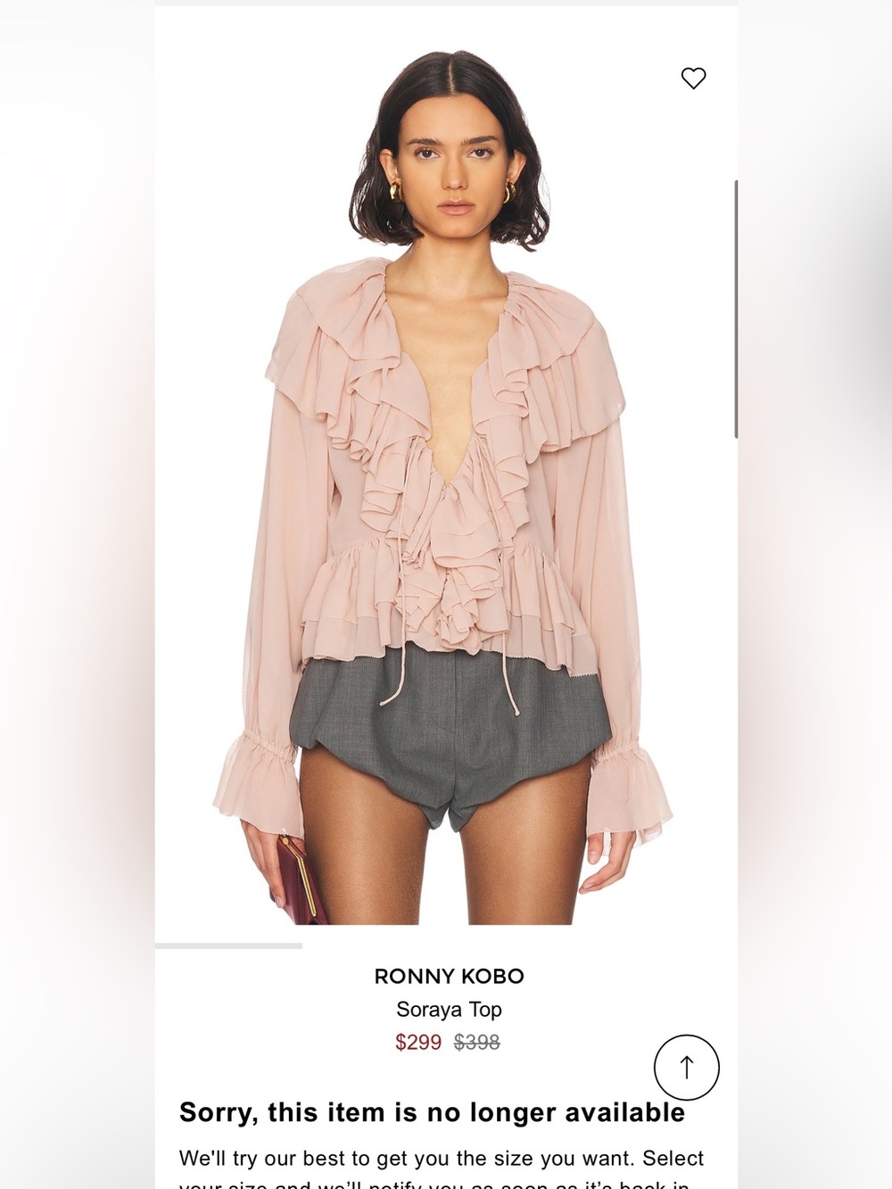 Torn by Ronny Kobo Soraya Ruffled Blouse in Dusty Rose